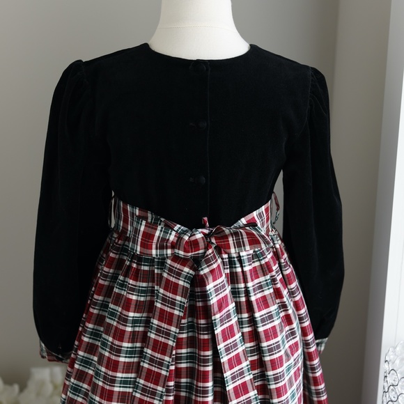 Strasburg Dress Black Velvet Silk Plaid Special Occasion Size 8/10 - Picture 4 of 8